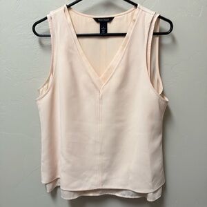 WHBM peach colored double layer top. Medium Beautiful peachy pink. Poly spandex